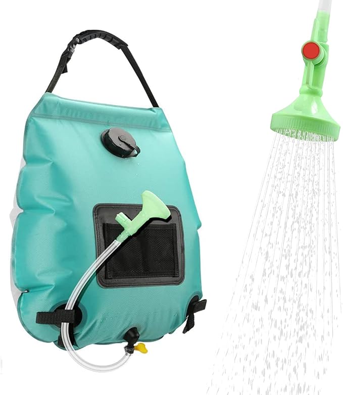 Solar Shower Bag, Solar Heating Camping Shower Bag, 5Gal(20L) Portable Camping Shower Bag, with Removable Hose and On-Off Switchable Shower Head, for Outdoor Traveling/Climbing/Hiking/Beach/Swimming