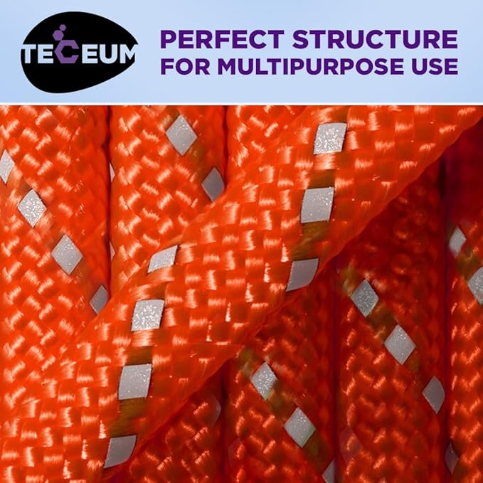 TECEUM Heavy Duty Rope 1000 – 1000ft / 200ft / 100ft / 50ft – 40+ Colors – Utility Rope for Survival & Camping Gear – Nylon String, Camping Rope, para Cord, Utility Nylon Rope, Tent Cord