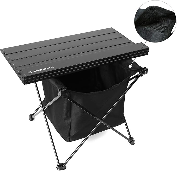 ROCK CLOUD Portable Camping Table Ultralight Aluminum Camp Table with Storage Bag Folding Beach Table for Camping Hiking Backpacking Outdoor Picnic, Size M
