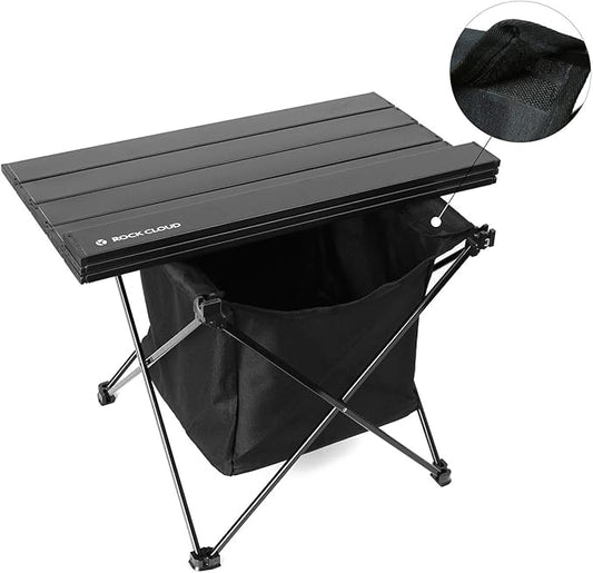 ROCK CLOUD Portable Camping Table Ultralight Aluminum Camp Table with Storage Bag Folding Beach Table for Camping Hiking Backpacking Outdoor Picnic, Size M