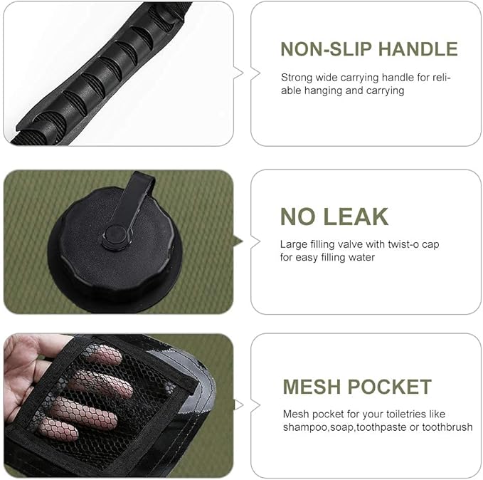 Solar Shower Bag, Solar Heating Camping Shower Bag, 5Gal(20L) Portable Camping Shower Bag, with Removable Hose and On-Off Switchable Shower Head, for Outdoor Traveling/Climbing/Hiking/Beach/Swimming