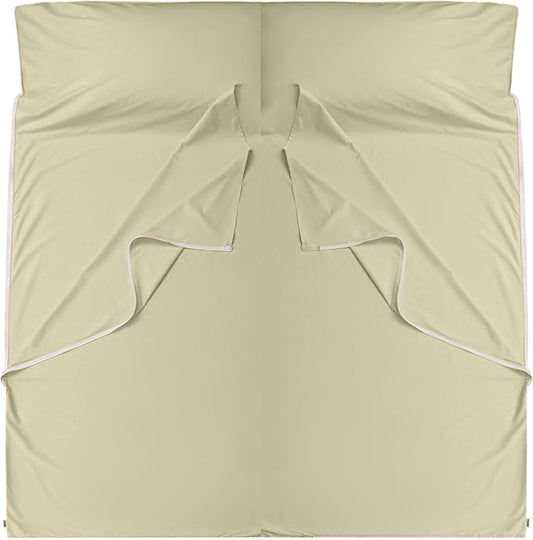 Brand - GANNAFEE Cotton Sleeping Bag Liner with Zipper - 100% Cotton Travel Sheet Sleep Sack Adult - Travel Sleeping Bag for Hotels Camping Hiking