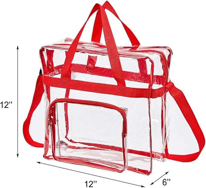 Clear Bag Stadium Approved,Stadium Security Travel & Gym Clear Tote Bags,12"x 6"x12"