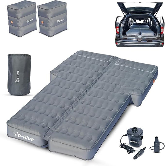 SHORTENED LENGTH - Unbeatable Durability SUV Air Mattress for Car Camping, Durable Extra Thick 300D Oxford Fabric, Quick Easy Set-Up w/Electric Pump, Car Bed Mattress with Base Extenders 180 cm