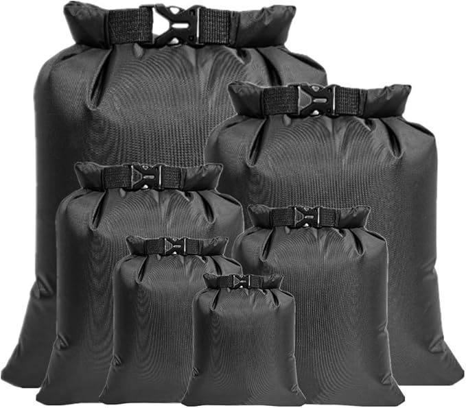 Lixada Waterproof Dry Bags, 3/5/6 Pack Ultimate Dry Sack - 3L+5L+8L Lightweight, Roll Top Outdoor Dry Sacks for Kayaking Camping Hiking Traveling Boating Water Sports