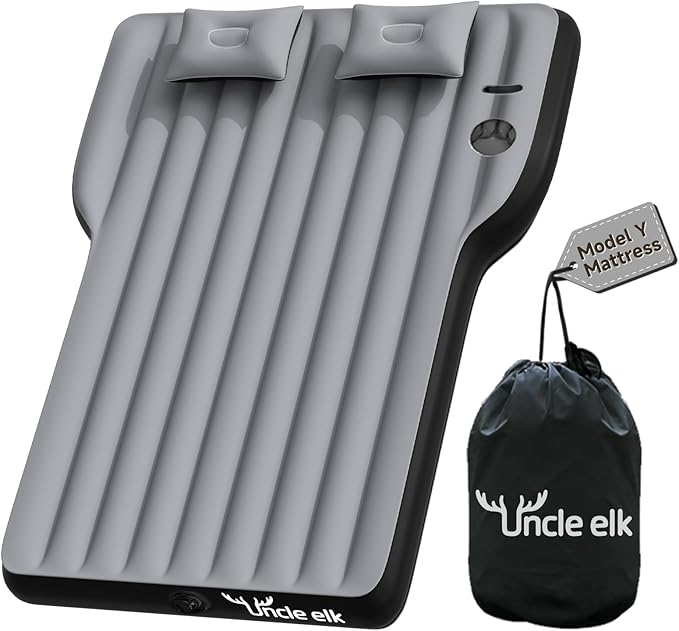 Model Y Mattress for Tesla, Inflatable SUV Mattress for Portable Camping Mattress Foldable Air Mattress with Air Pump and Storage Bag for Tesla Model Y and SUV Travel, Grey
