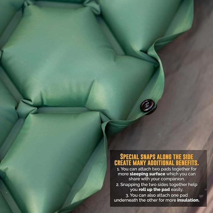 Camping Sleeping Pads and Camping Pillow Set - Ultralight Sleeping Pad for Camping, Backpacking Pad and Hiking Sleeping Pad- Ultralight and Packable Floor Sleeping Mat and Pillow Set