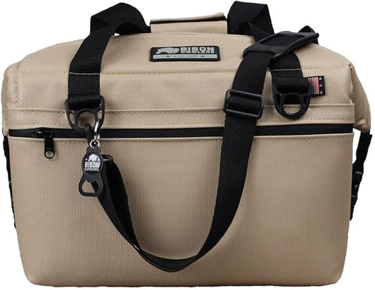 Bison Coolers Softpak Series, Made in USA, Soft Cooler Bag Insulated Leak Proof for Beach, Travel, Camping, Picnic, Car, Trips, 24+ Hour Ice Retention