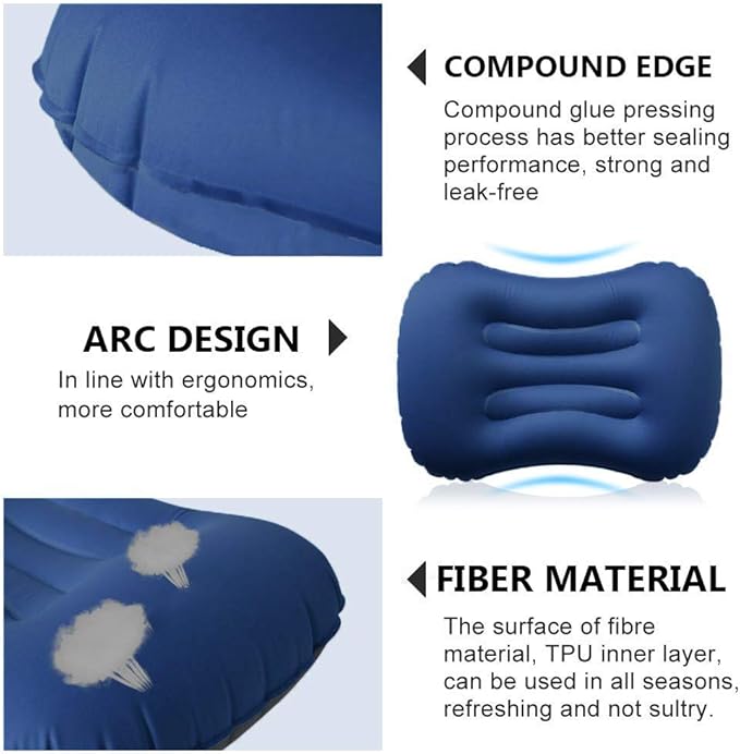 SUNYAO Ultralight Inflatable Camping Pillows - Compressible, Compact, Inflatable, Comfortable, Ergonomic Pillow for Neck & Lumbar Support While Camping,Backpacking,Hiking