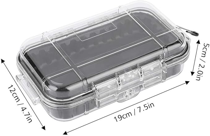 Plastic Waterproof Shockproof Box, Outdoor Survival Case, Floating Hard Shell Wet Dry Box, Marine Fishfinder Case - 4 Colors (Transparent)