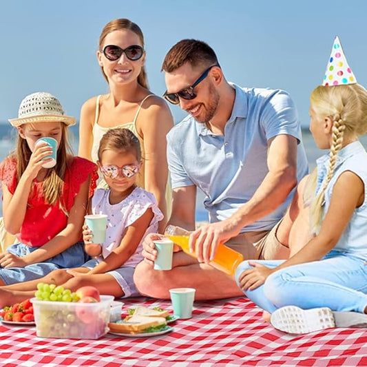 RUIBOLU Large Picnic Blankets,80x60in Beach Blanket Sandproof Beach Mat for 3-5 Adults Waterproof Quick Drying Outdoor Picnic Mat for Travel Camping Hiking(Red Plaids)