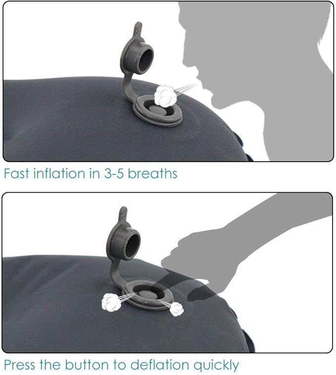 SUNYAO Ultralight Inflatable Camping Pillows - Compressible, Compact, Inflatable, Comfortable, Ergonomic Pillow for Neck & Lumbar Support While Camping,Backpacking,Hiking