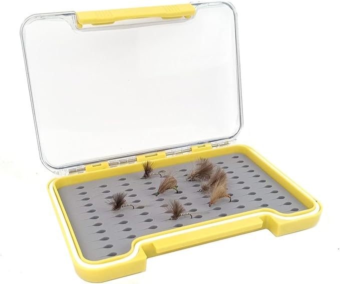 Aventik Fly Fishing Boxes Silicone Super Slim Fishing Storage Fishing Tackle Case Waterproof Best Pocket Sizes 7.36"X4.02"X0.63"/5.39"X3.74" X0.63''(1pcs-g048mt)