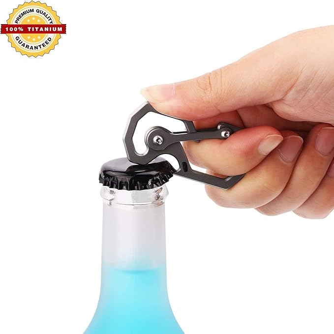 Titanium Keychain, Multifunctional Carabiner Clip Key chain Heavy Duty Car Key Organizer with Bottle Opener