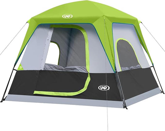 UNP 2/4/6/8 Person Tent, Portable Cabin Tent, Camping Tent 4-Person Easy Set Up, Waterproof with Top Rainfly for Outdoor Camping/Hiking