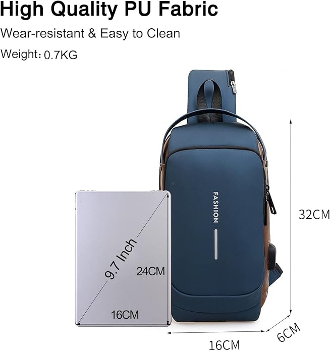 Anti-theft Chest Bag Business Shoulder Bags Satchel Bag with USB