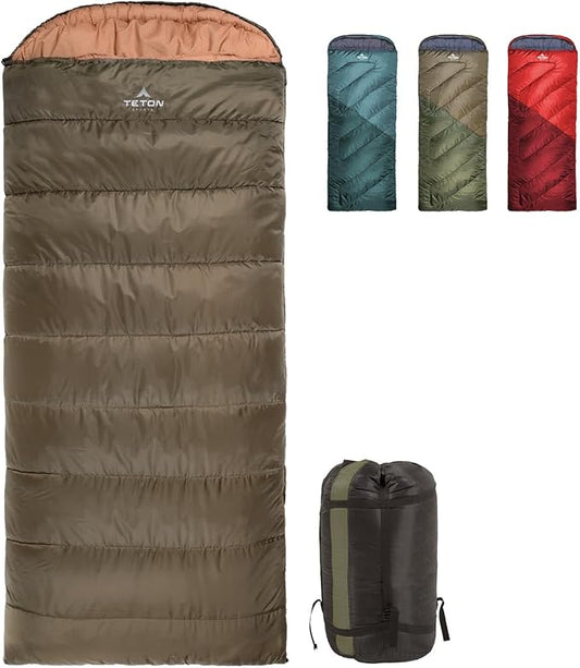 Teton Celsius Regular, -25F, 20F, 0F Degree Sleeping Bags, All Weather Bag for Adults and Kids, Camping Made Easy and Warm, Travel Sack Included