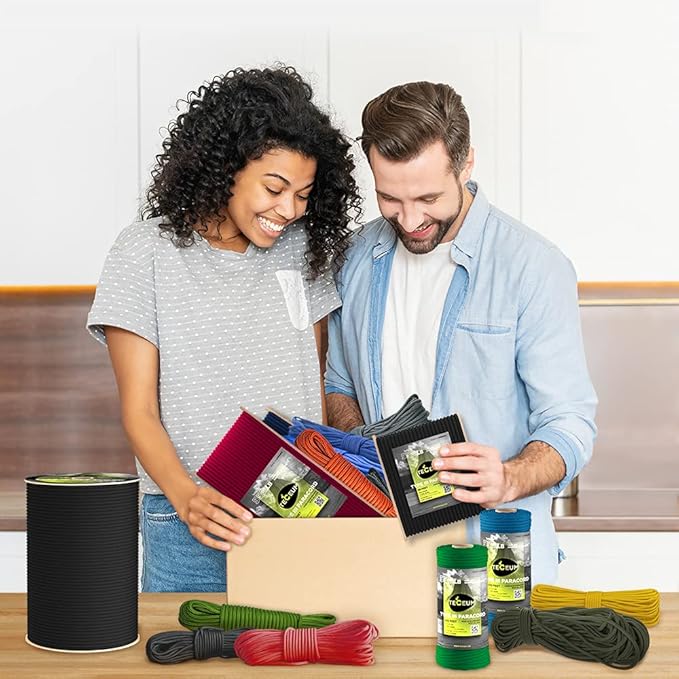 TECEUM Heavy Duty Rope 1000 – 1000ft / 200ft / 100ft / 50ft – 40+ Colors – Utility Rope for Survival & Camping Gear – Nylon String, Camping Rope, para Cord, Utility Nylon Rope, Tent Cord