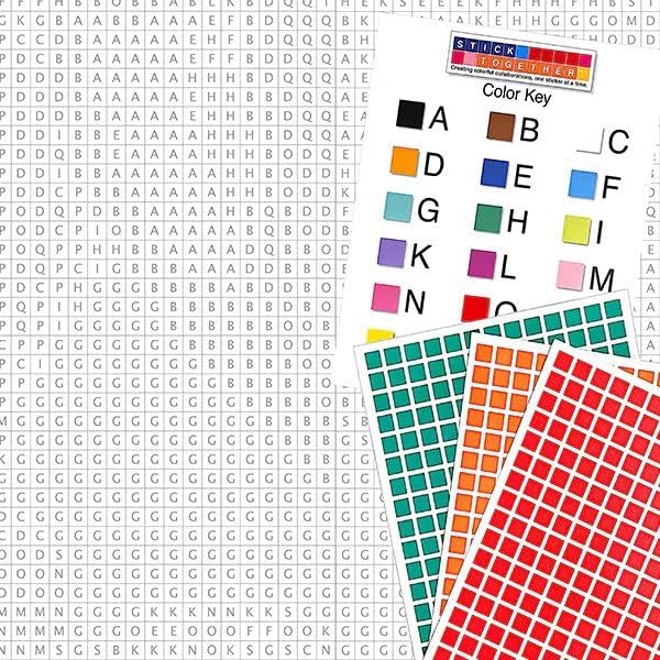 Clownfish Mosaic Sticker Art Kit for Kids and Adults, Large Sticker by Number/Letter Poster 36" x 40" with 3,996 Stickers, Paint by Stickers Puzzle for School, Classroom, Home