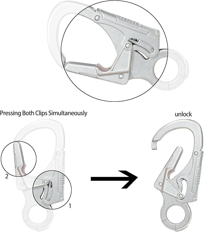 Ahiller Muscular Carabiner Hook，3.1" Alloy Thick Keychain Clip for Man, Outdoor Camping, Hiking Accessories, Key Ring