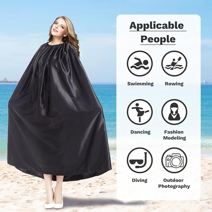 Portable Changing Room,Changing Tent,Satin Instant Dressing Room,Privacy Shelters,for Beach Car Boating Taking Photo(Black)