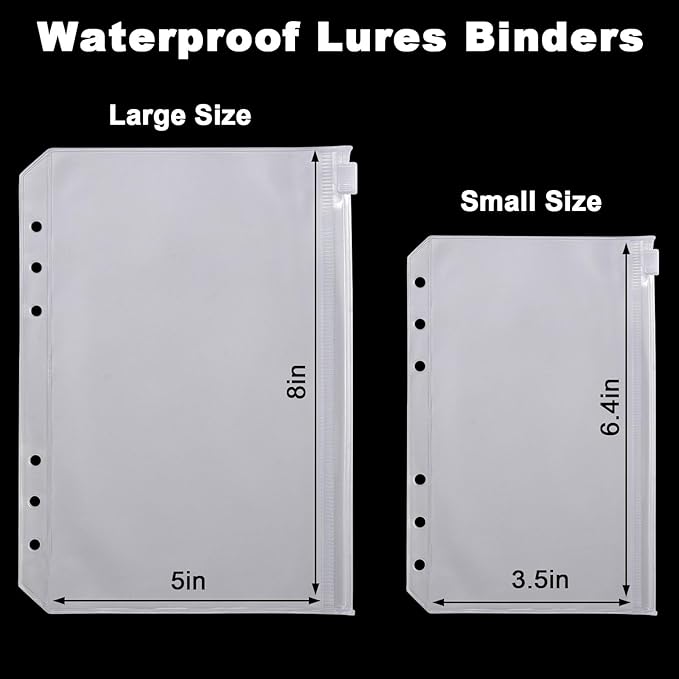 Dr.Fish Bait Binder Bags Worm Wallet Binders Travel Portable Compact Tackle Storage for Soft/Hard Baits, Leaders, Lines, Rigs