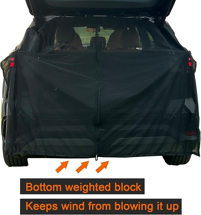 Car Camping Net Car Tailgate Net Car Tailgate Mosquito Net Rear Magnetic Mount Breathable Mesh Tent Camping Accessories for SUV UV MPV Camping