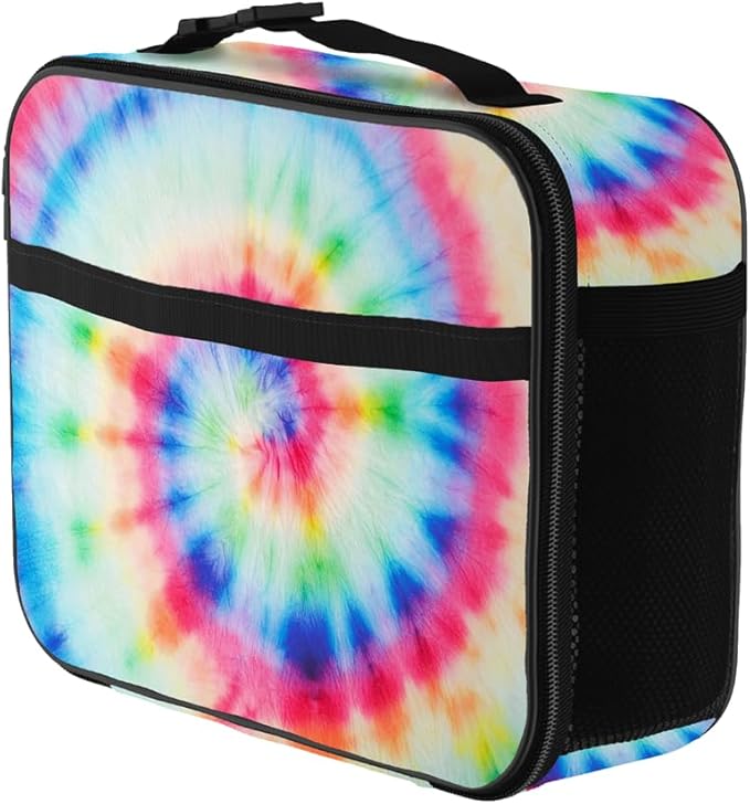 Tie Dye Lunch Bag Reusable Insulated Lunch Box Keep Food Cooler Thermal Lunch Tote for Women Men