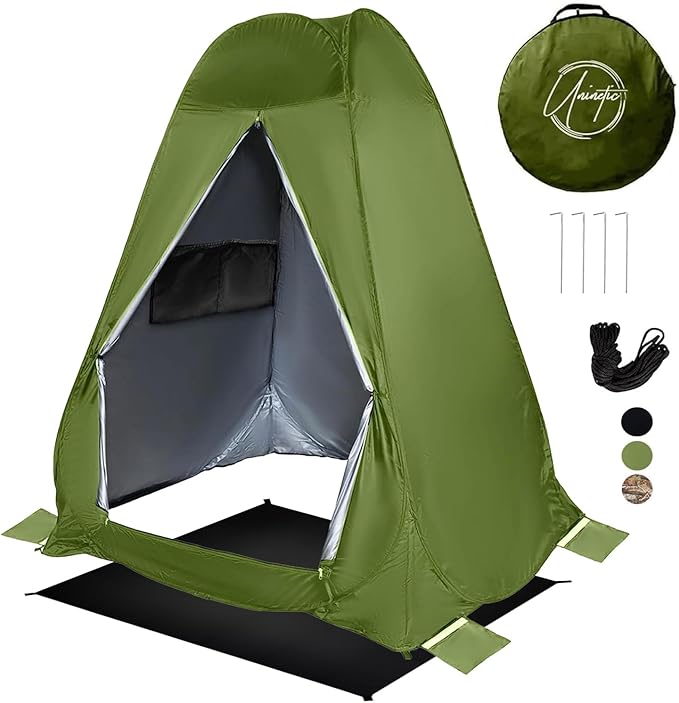 Pop Up Large Privacy Tent - 7ft Tall - Oversized Strong Camping Toilet Tent- Portable Camp Shower Pod w/Hooks- Porta Pod- Outdoor Bathroom, Potty, Changing Private Room