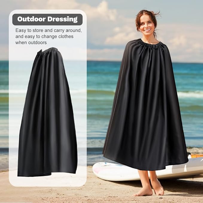 Portable Changing Room,Changing Tent,Satin Instant Dressing Room,Privacy Shelters,for Beach Car Boating Taking Photo(Black)