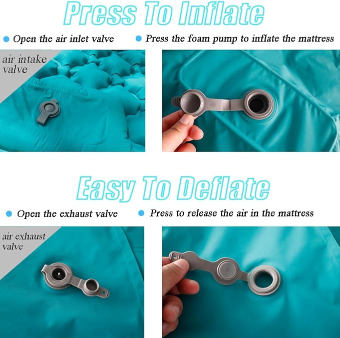 Sleeping Pad Ultralight Inflatable Sleeping Pad for Camping，Built-in Pump, Ultimate for Camping, Hiking,Lightweight Inflatable Sleeping pad