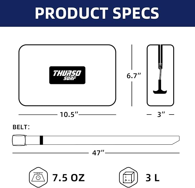 THURSO SURF Waterproof Fanny Pack Dry Bag Floating Pouch Bag Adjustable Waist Strap Keep Your Phone and Valuables Safe/Dry SUP Accessories for Kayaking Paddle Board Snorkeling Boating (Navy)