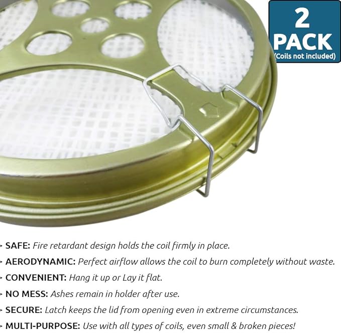 Portable Mosquito Coil Holder - Mosquito Coil & incense burner for Outdoor use, Pool side, Patio, Deck, Camping, Hiking, etc... (includes Set of 2 Holders)