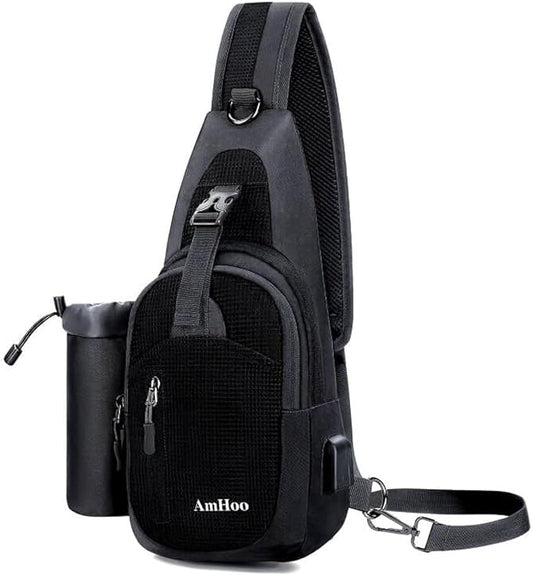 AmHoo Sling Backpack Chest Shoudler Crossbody Bag Water Resistant Hiking Daypack