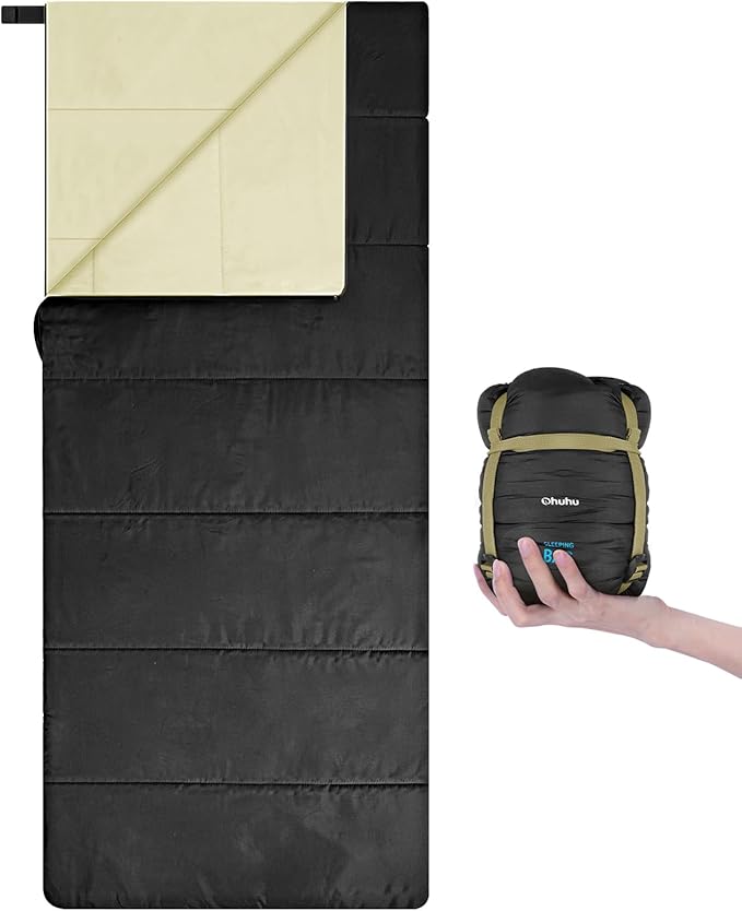 Sleeping Bag, Ohuhu Lightweight Sleeping Bag 3 Season Warm Weather Portable Compact Sleeping Bags for Adult Kids with Carry Bag for Camping Hiking Backpacking and Outdoors 59℉-77℉