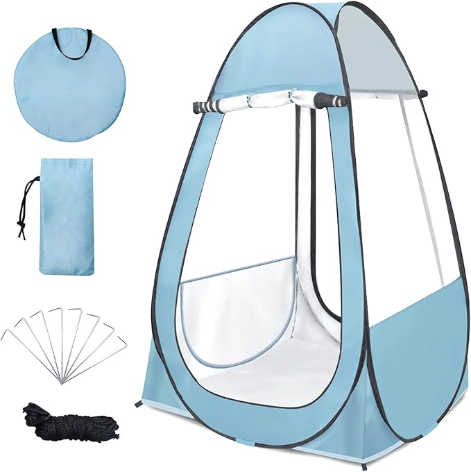 Pop Up Tent, Clear Outdoor Tents Sports Fishing, Rainproof and Windproof Beach Camping, Lightweight and Sturdy, Easy Set Up, UPF 50+ Portable Folding 39" x 64"