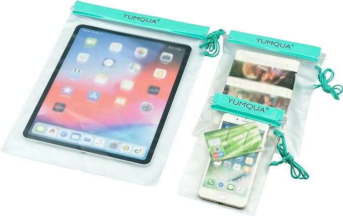 Clear Waterproof Bags, Water Tight Cases Pouch Dry Bags for Camera Mobile Phone Maps Pouch Kayak Military Boating Document Holder