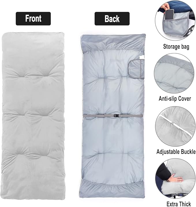 Sleeping Cot Pads (75" x 28") with Elastic Straps Portable for Outdoor & Hiking, Cotton Soft Thick Camping Cot Pad,Waterproof