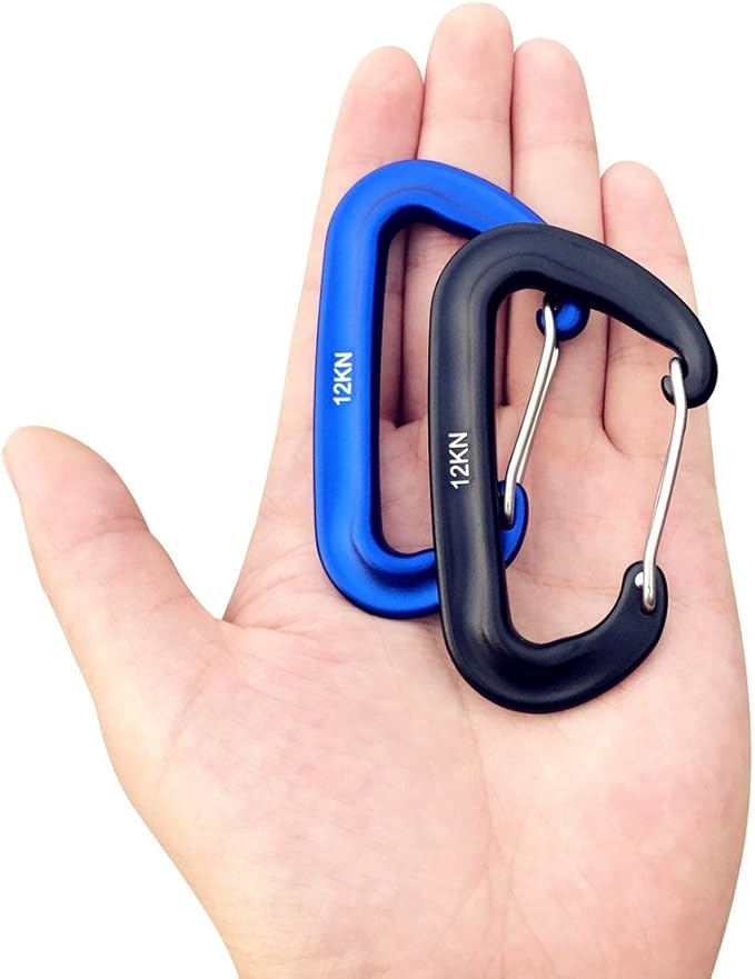 Carabiner,12KN Lightweight Heavy Duty Carabiner Clips,Aluminium Wiregate Caribeaners for Hammocks,Camping, Key Chains, Outdoor and Gym etc,Hiking & Utility