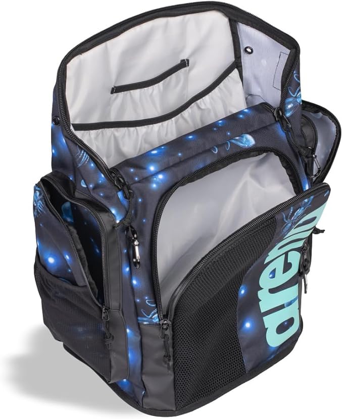 ARENA Spiky III Backpack 45 Swimming Athlete Sports Gym Rucksack Large Training Gear Equipment Swim Bag for Men and Women, 45 Liters, Aqua