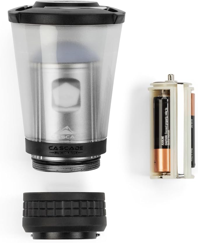 Cascade Mountain Tech Collapsible IPX4 Water-Resistant LED Lantern with 4 Light Modes - 3 Pack,Black/Silver