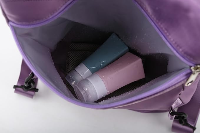 Swimming Bag Dry Wet Separation Female Sports Fitness Bag Waterproof Travel Storage Bag Yoga Bag Travel Backpack (purple)