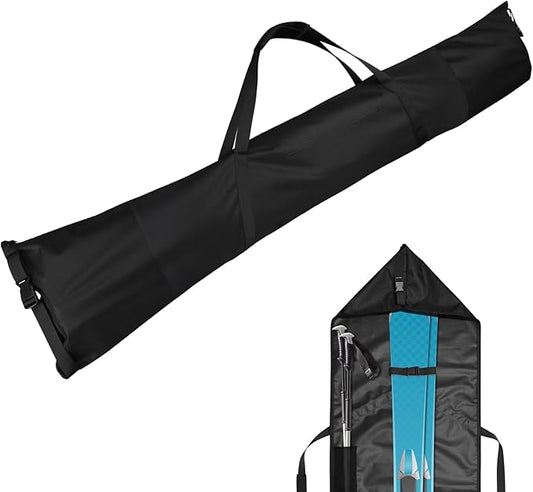 Cosmos Ski Bag Adjustable Length Skiing Travel Carry Ski Bag Snowboard Bag for Travel Skiing Accessory Equipment - Fits Ski Up to 200 cm Long, Water Resistant