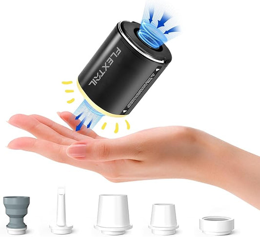 FLEXTAILGEAR Air Pump for Inflatables with Camping Lantern, Tiny Pump 2X, 4kPa Portable Air Pump Rechargeable Air Mattress Pump with Magnetic Design, for Sleeping Pads Pool Floats Swimming Rings