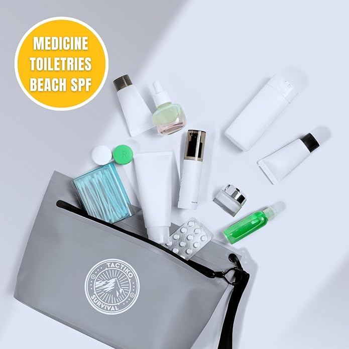 Tactiko Heavy-Duty 2L Splash Water Resistant Zipper Pouch - Hold-All Organizer for Dry Bags, Travel Bags