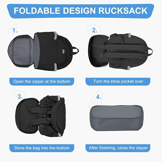 coofay Black Gym Backpack For Women Men Travel Backpack With Shoe Compartment Waterproof Sports Bag Gym Bag Dance Backpacks For Dancers