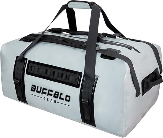 Buffalo Gear 150L Waterproof Duffel Bag Large Adventure Bag Heavy Duty Duffle Dry Bag for Travel, Waterproof Duffle Backpack for Boating Motorcycle Camping Kayaking