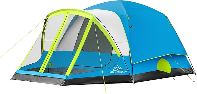 6/8 Person Large Waterproof Family Tents for Camping, Screened Camping Tent with Screen Porch, Bug-Free Relaxation & Easy Setup, Includes Rainfly & Carry Bag