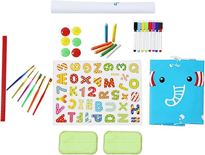 Easy Playhouse Easel for Kids, Wooden Whiteboard & Chalkboard Easel | Adjustable Height, Double-Sided Art Easel for Children