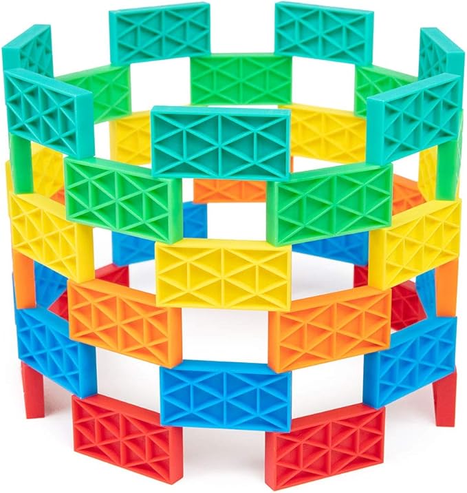 Bulk Dominoes Kinetic Domino Kit | Dominoes Set, STEM STEAM Small Toys, Family Games for Kids, Kids Toys and Games, Building, Toppling, Chain Reaction Sets (204pc)